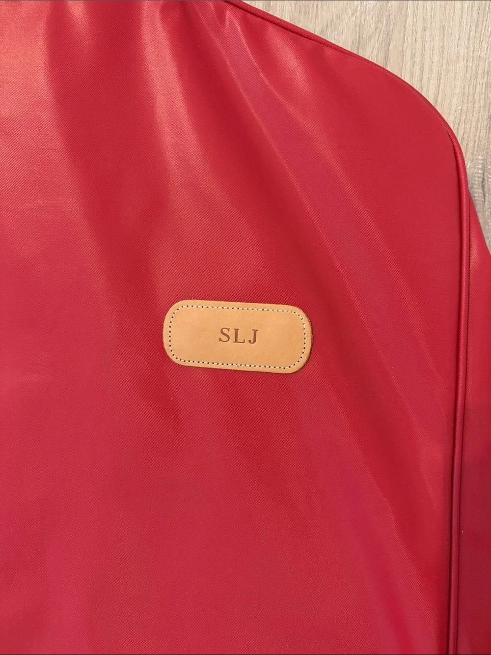 Jon Hart Design Red Garment Bag with Tan Accents